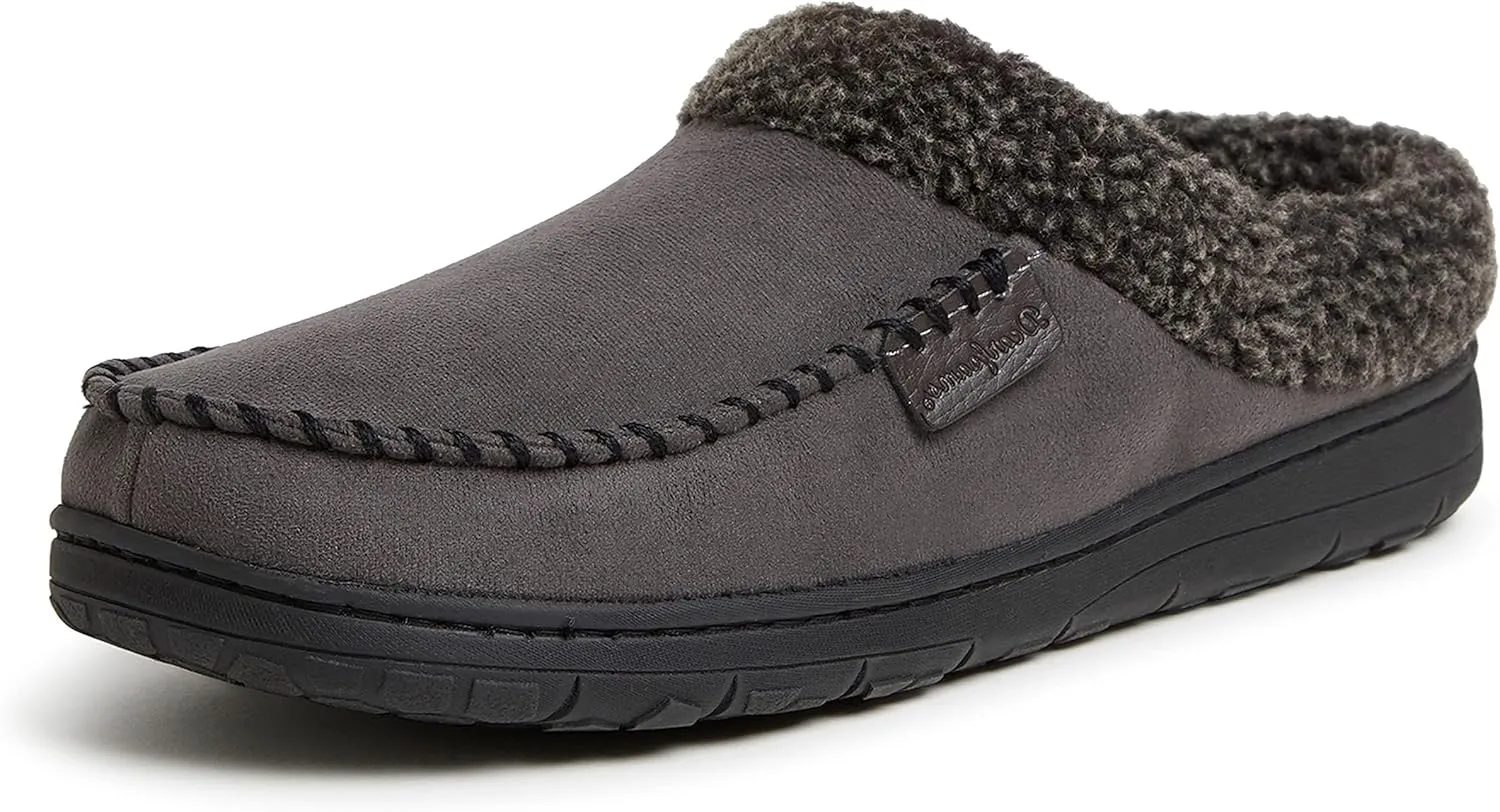 Dearfoams Mens Indoor/Outdoor Breathable Memory Foam Brendan Clog House Shoe Slipper with Wide Widths