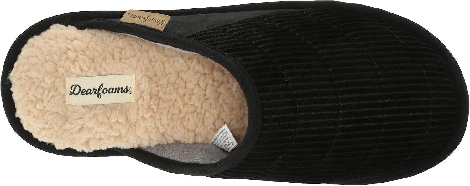 Dearfoams Men's Rocky Mixed Material Indoor/Outdoor Memory Foam Scuff Slipper