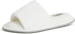 Dearfoams Women's Indoor Fuzzy Memory Foam Cloud Slip On Beatrice House Slide Slipper