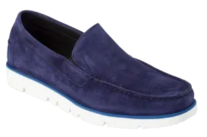 DI CHENZO Men's 4152 Blue Velour Leather Loafer