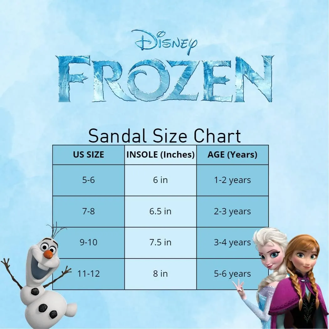 Disney Kids Frozen and Mickey Sandals - Easy Slipon Closure Waterproof Quick Dry Slides - Purple/Pink/Blue (Sizes: 5-10 Toddler / 11-12 Little Kid)
