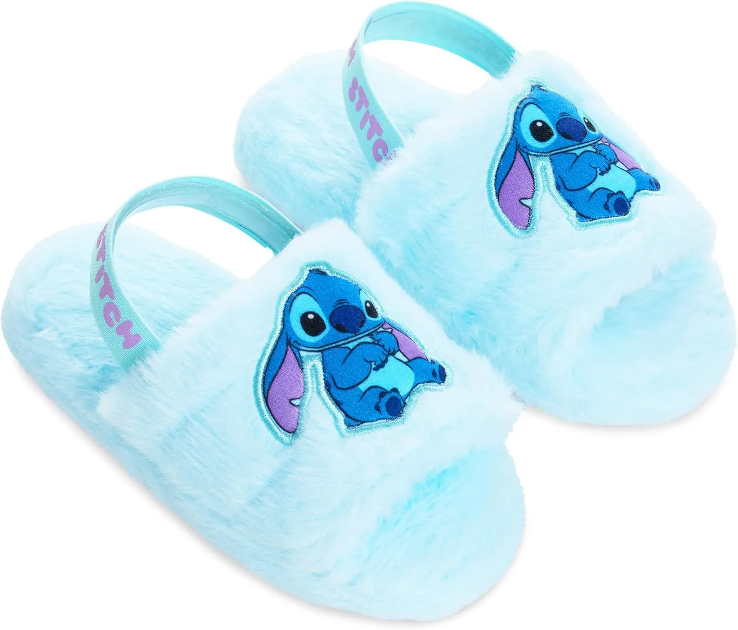 Disney Stitch Women's Fluffy Slippers, Comfy Mule House Shoes - Gifts for Women
