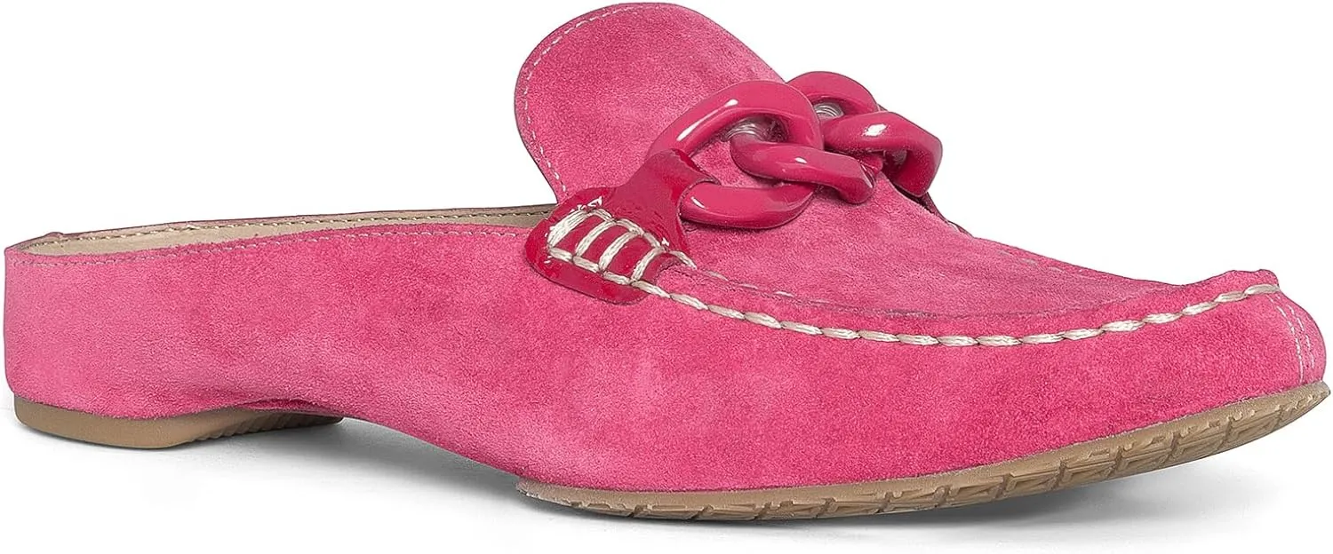 Donald Pliner Women's Bless Distressed Mules, Closed Toe Comfort Loafers, Slip On Mules for Women