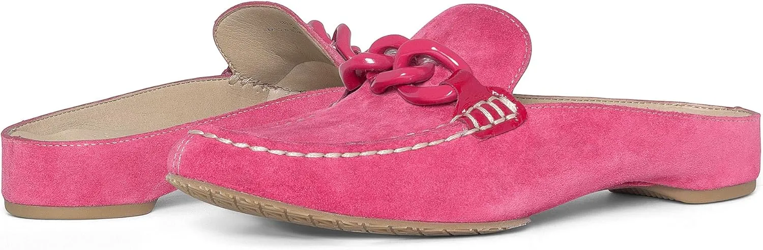 Donald Pliner Women's Bless Distressed Mules, Closed Toe Comfort Loafers, Slip On Mules for Women