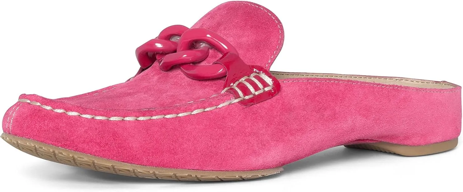 Donald Pliner Women's Bless Distressed Mules, Closed Toe Comfort Loafers, Slip On Mules for Women