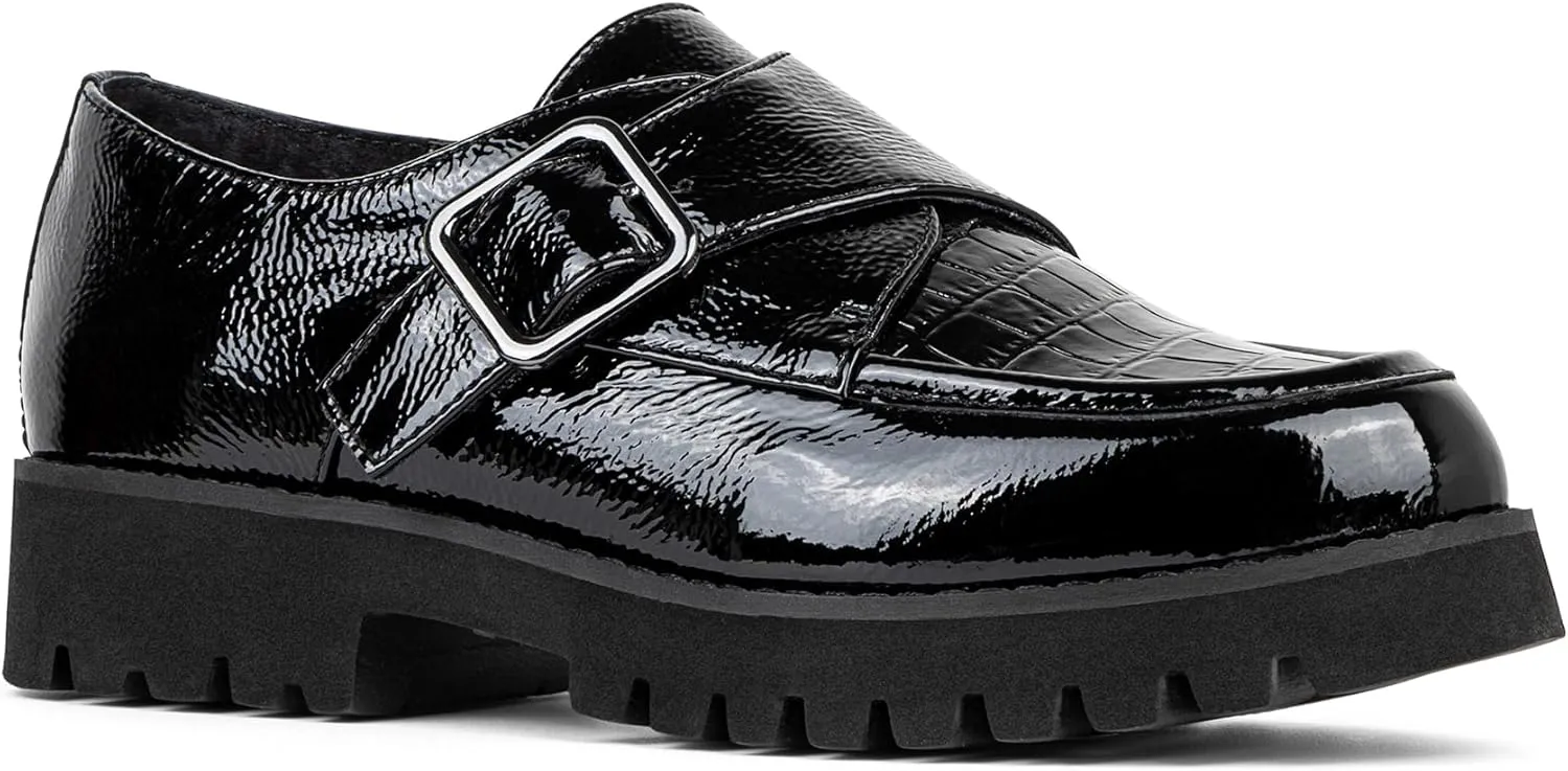 Donald Pliner Women's Elody Crinkle Patent Monk-Strap Loafer