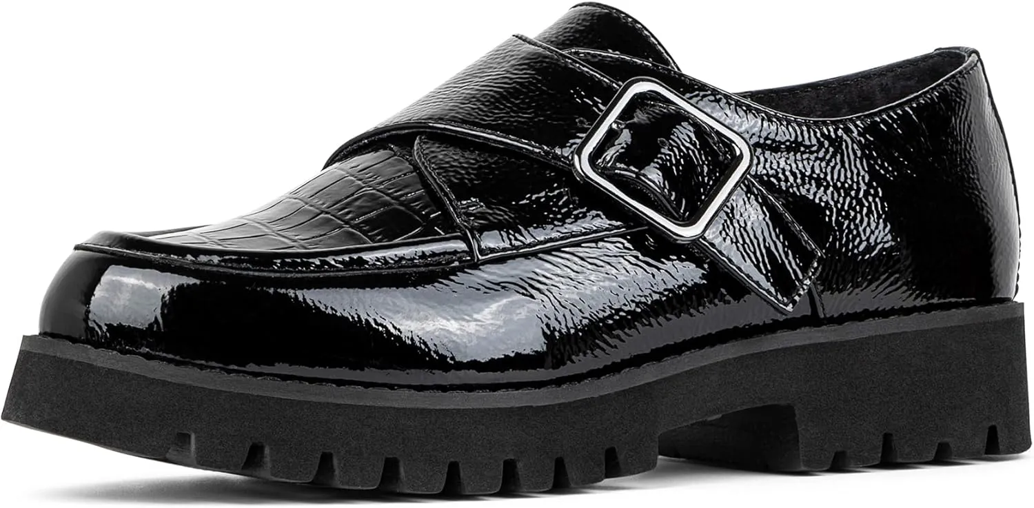 Donald Pliner Women's Elody Crinkle Patent Monk-Strap Loafer