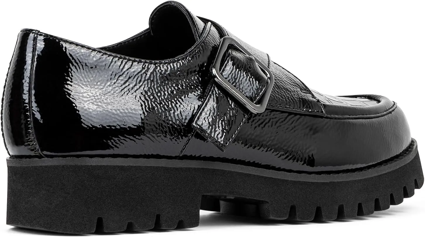 Donald Pliner Women's Elody Crinkle Patent Monk-Strap Loafer