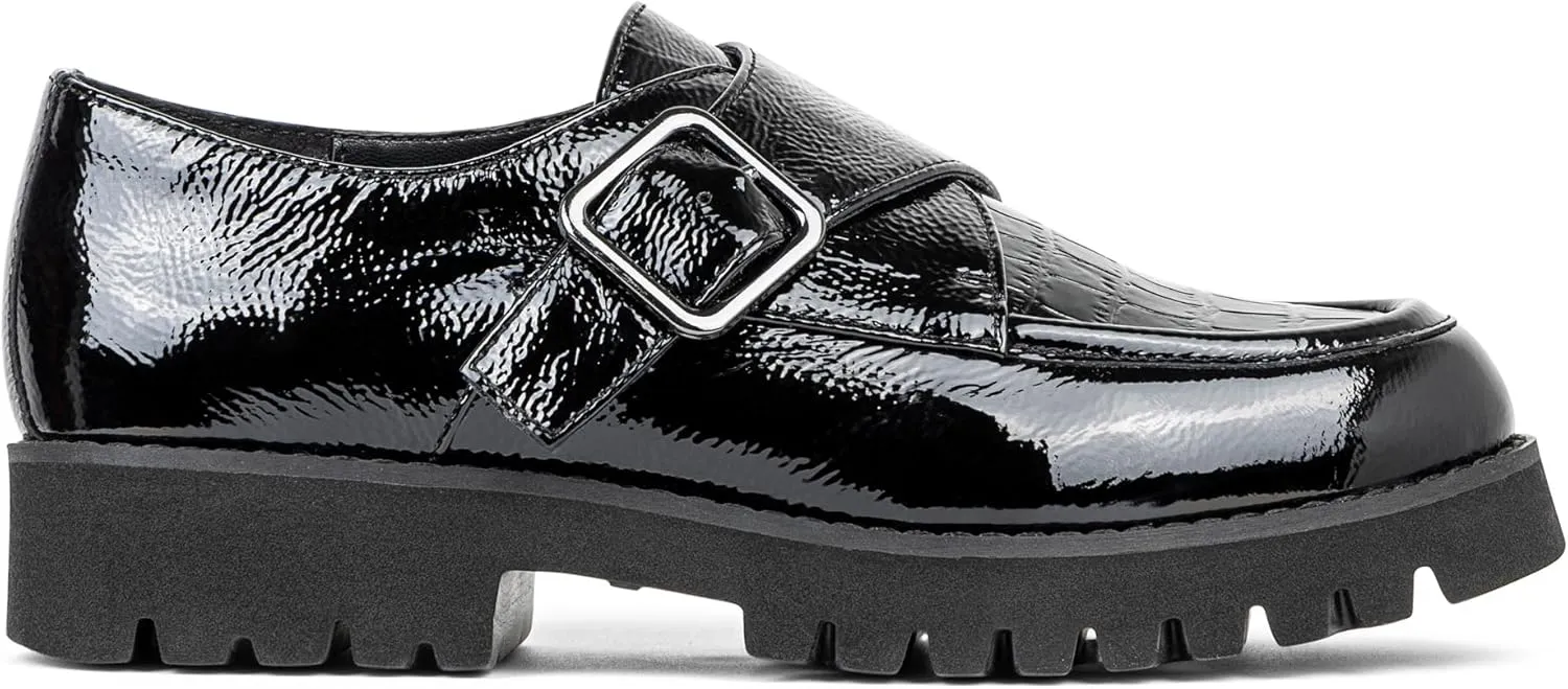 Donald Pliner Women's Elody Crinkle Patent Monk-Strap Loafer