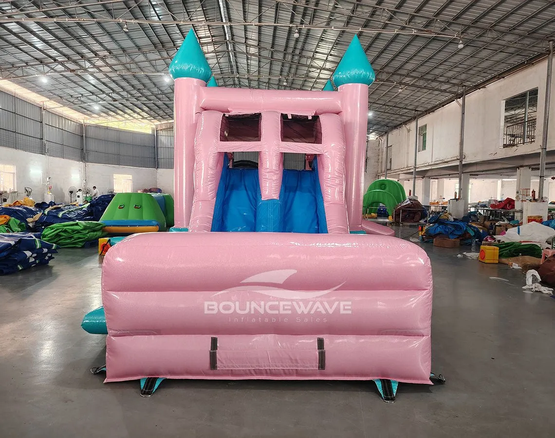 Dream Glitter Castle Dual Lane Bounce House with Slide (Wet/Dry)