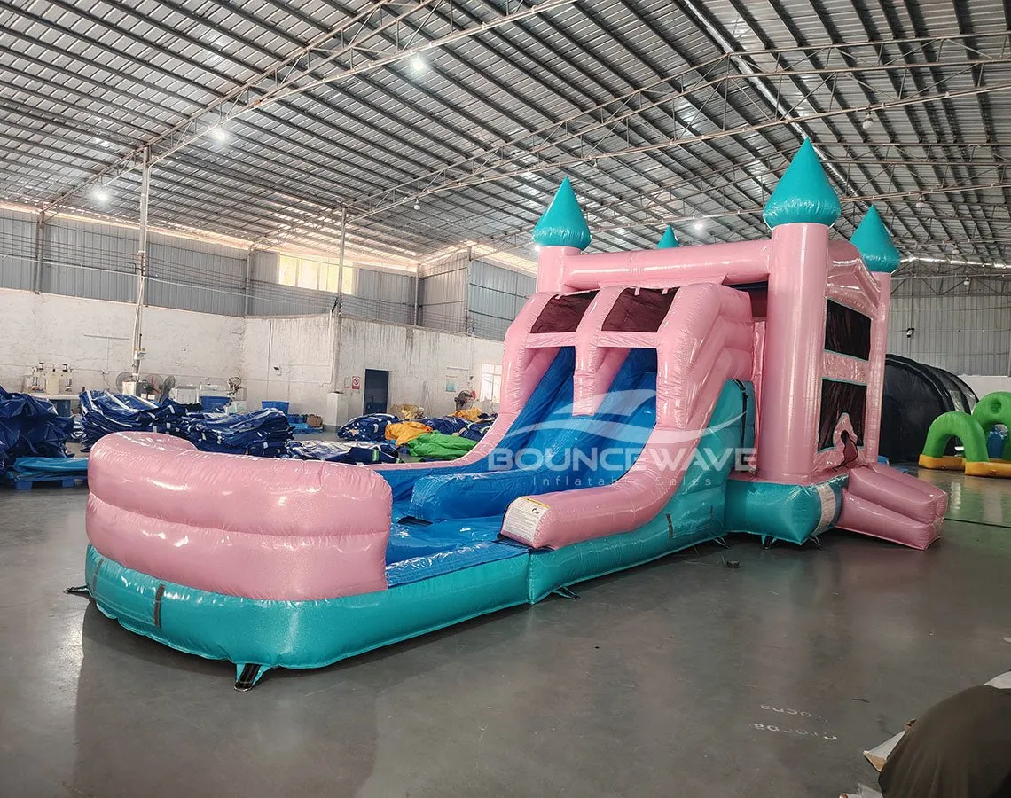 Dream Glitter Castle Dual Lane Bounce House with Slide (Wet/Dry)
