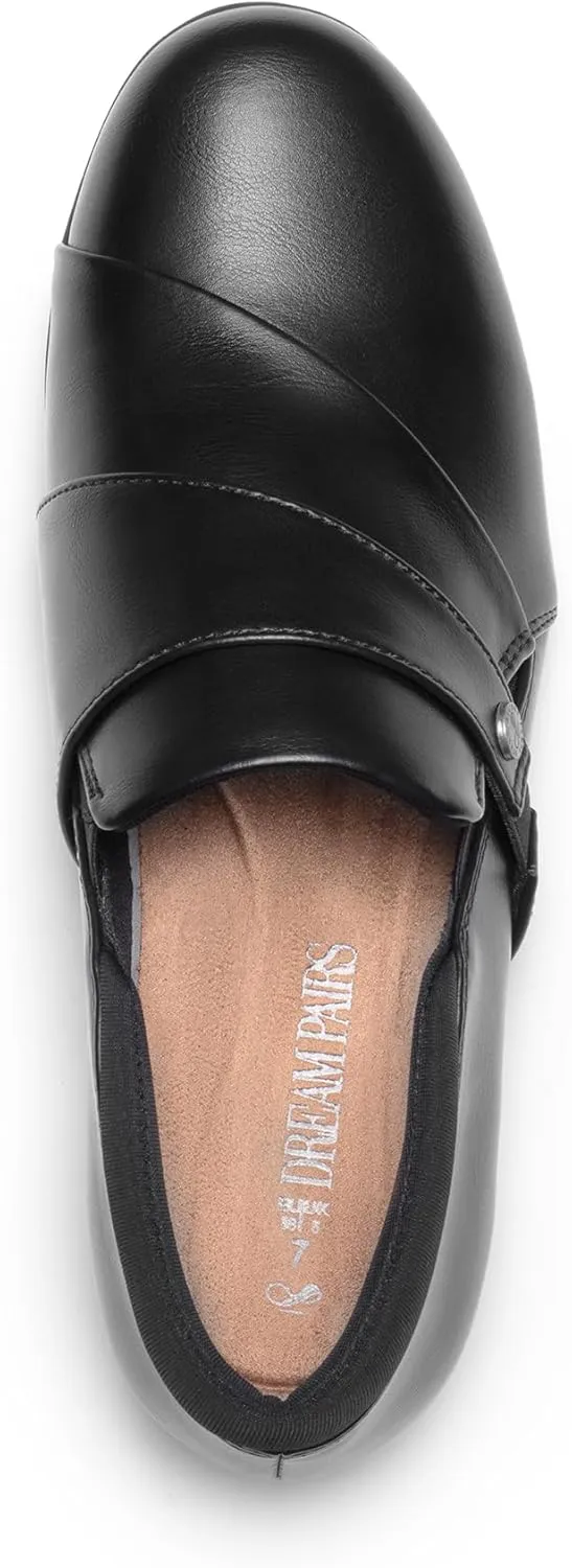 DREAM PAIRS Loafer for Women Slip-on Comfortable Dressy Loafers Business Casual Work Office Loafer Shoes Faux Leather Round Toe with Arch Support