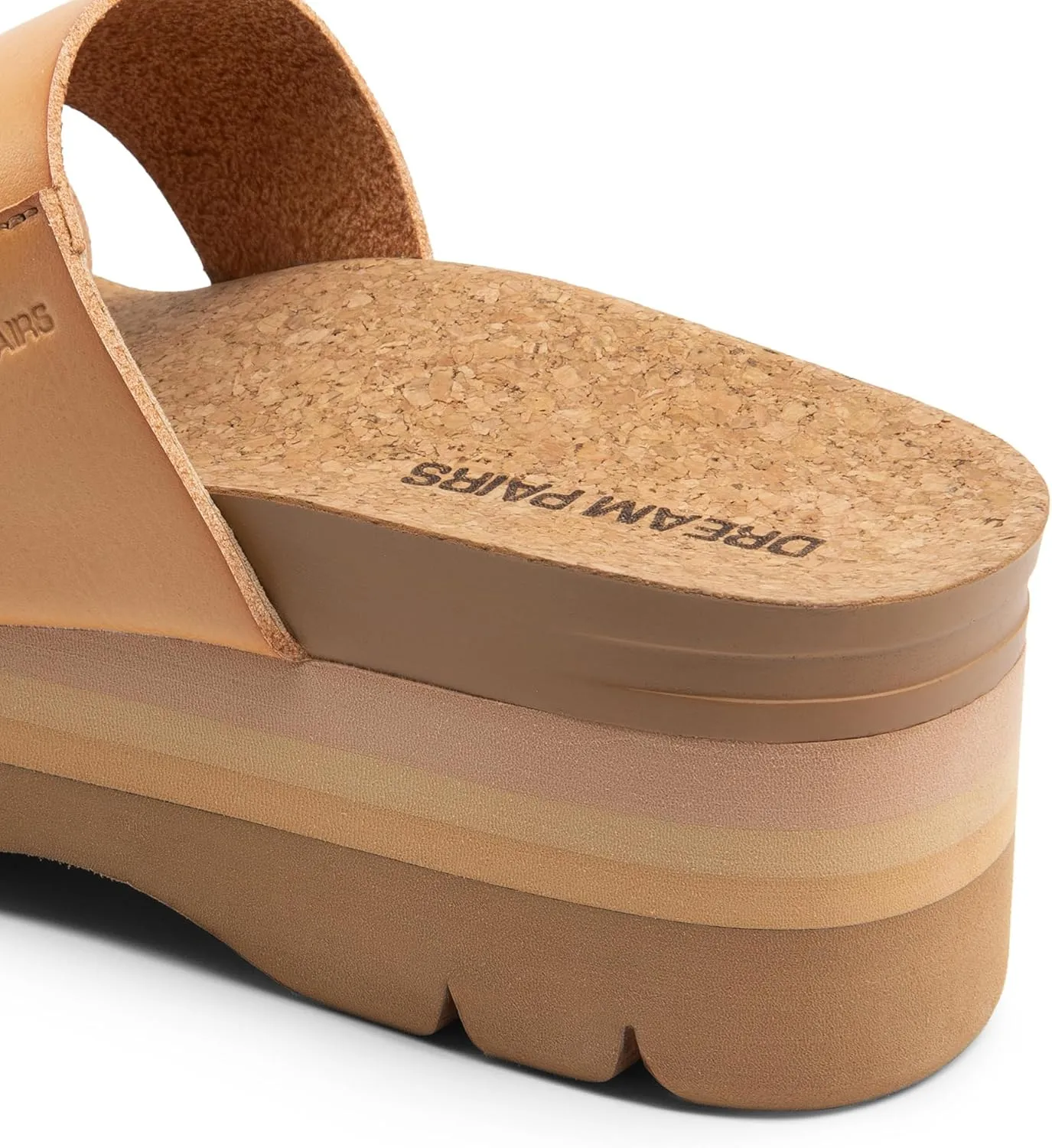 DREAM PAIRS Women's Platform Slides Sandals Comfortable Arch Support Footbed Two Strap Slip-on Fashion Beach Wedge Sandals