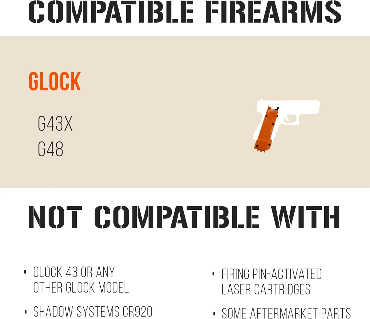 Dry Fire Training Mag Compatible with Glock 43X/48 | Not Compatible with Laser Cartridges, G43 or Aftermarket Parts