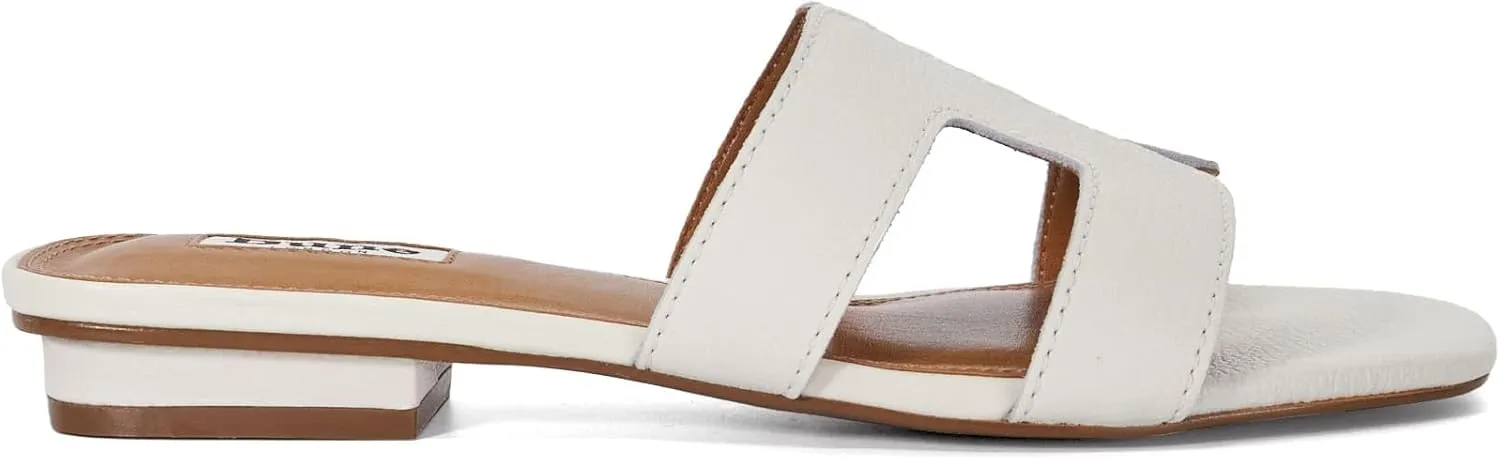 Dune London Women's Loupe Slide Sandal, White, 9