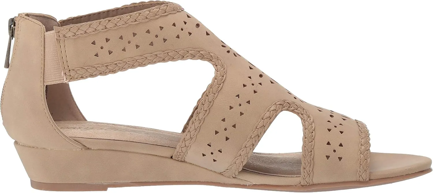 Easy Street Women's Thelma Dress Casual Sandal with Back Zipper Wedge