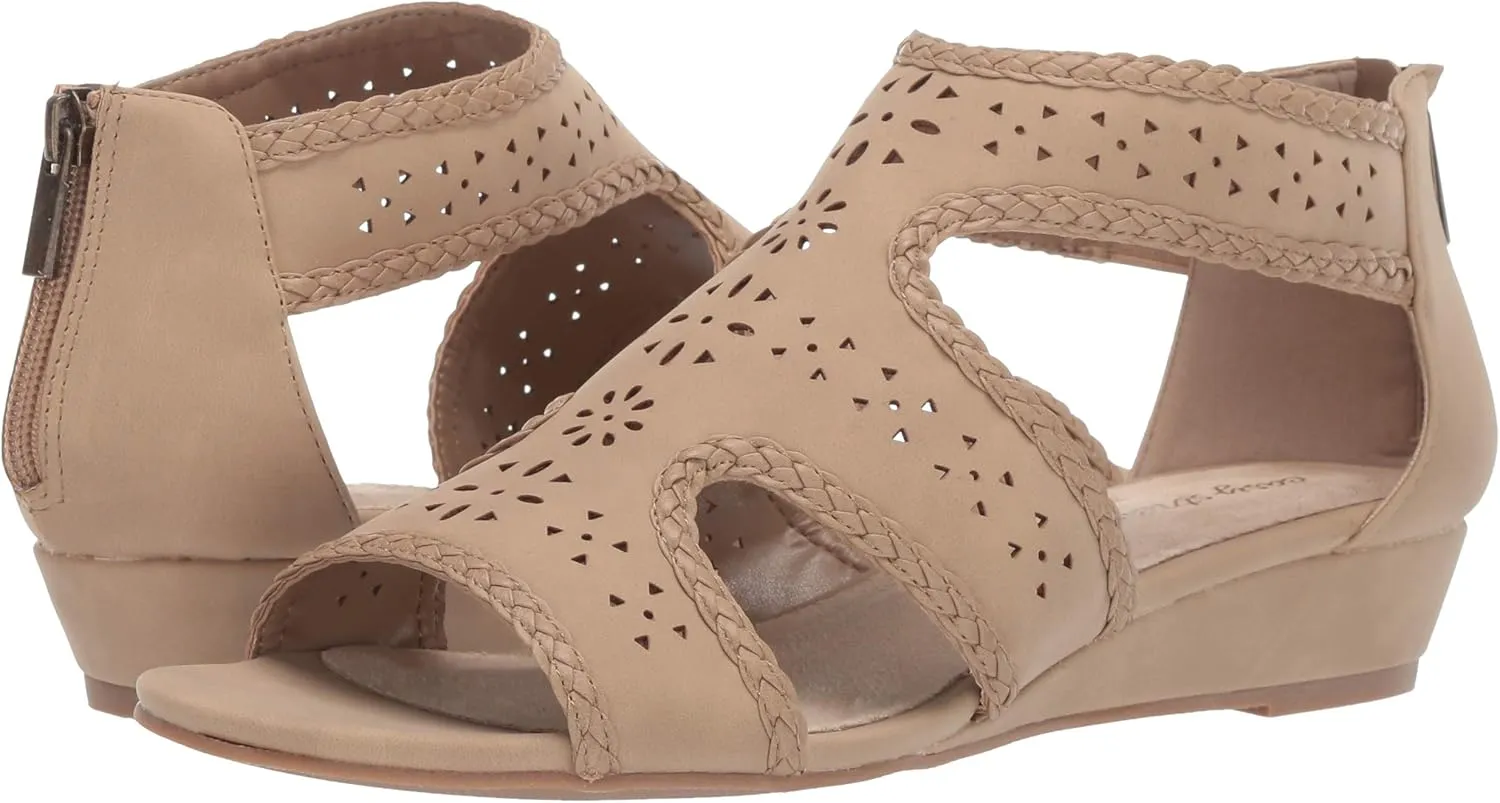Easy Street Women's Thelma Dress Casual Sandal with Back Zipper Wedge