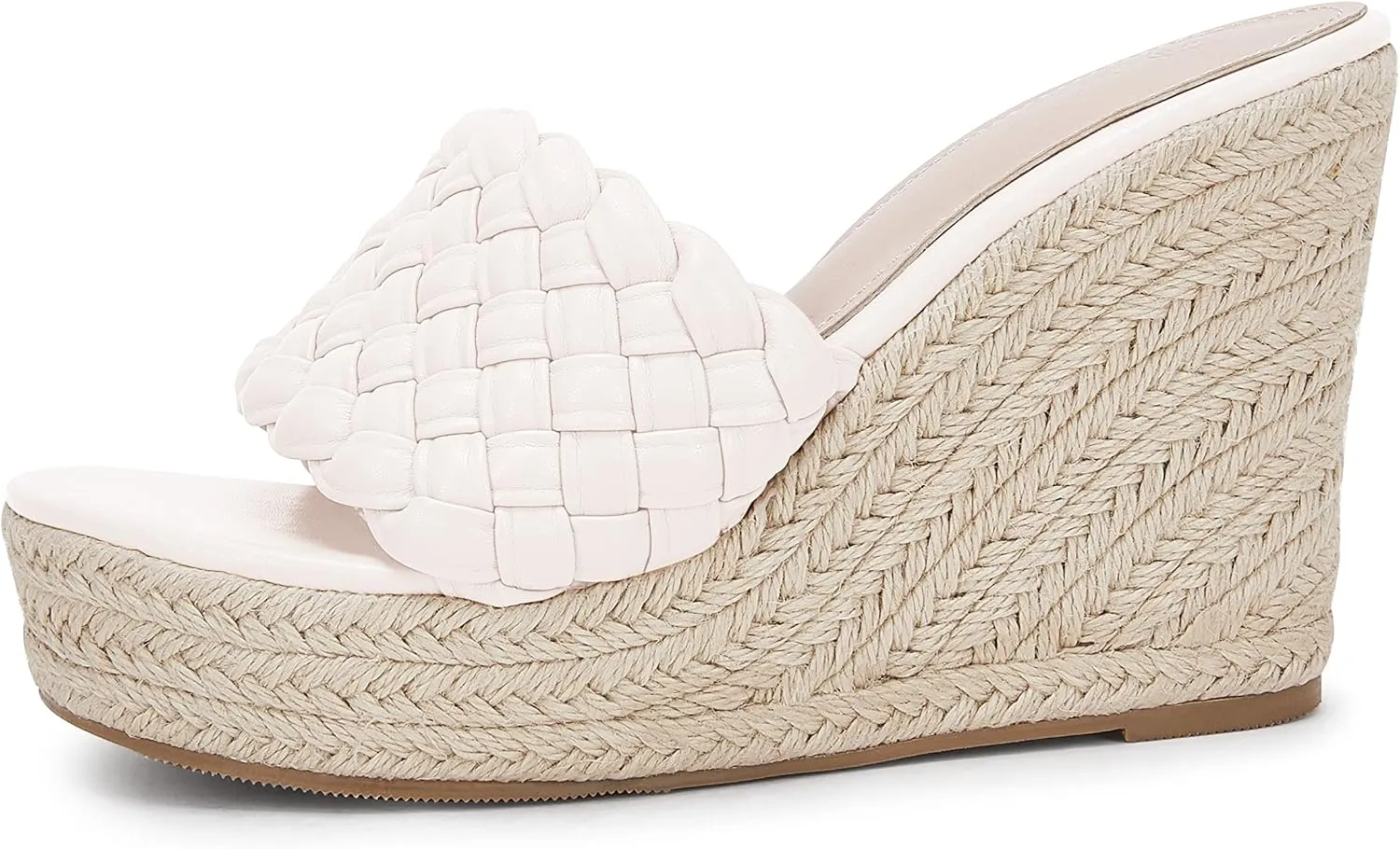 Ermonn Womens Platform Wedge Sandals Espadrilles Braided Open Toe Slip On Summer Mule High Heels
