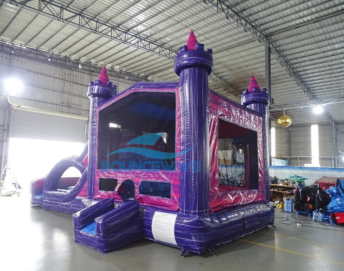 Euro Purple Palace Dual Lane Bounce House with Slide (Wet/Dry)
