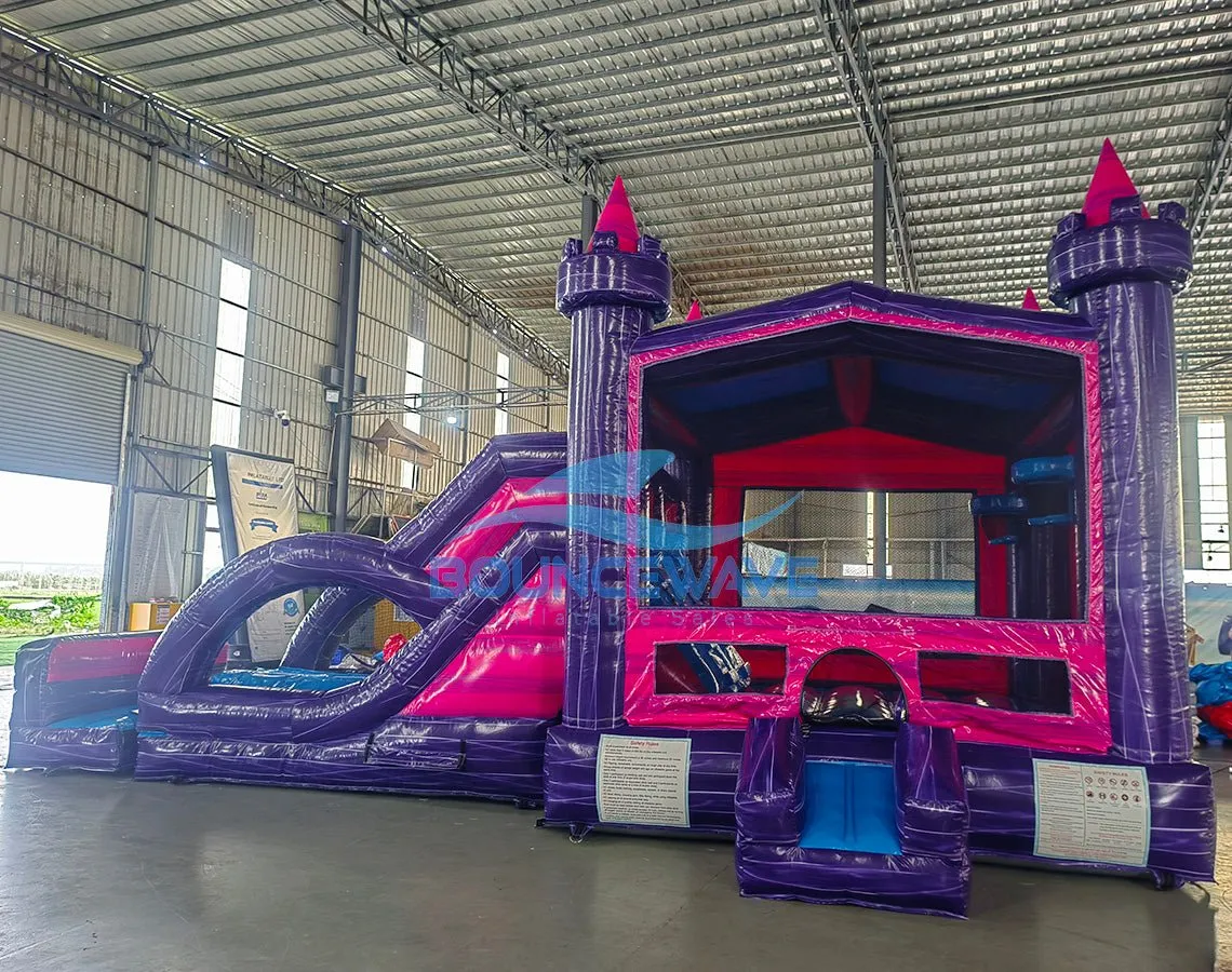Euro Purple Palace Dual Lane Bounce House with Slide (Wet/Dry)