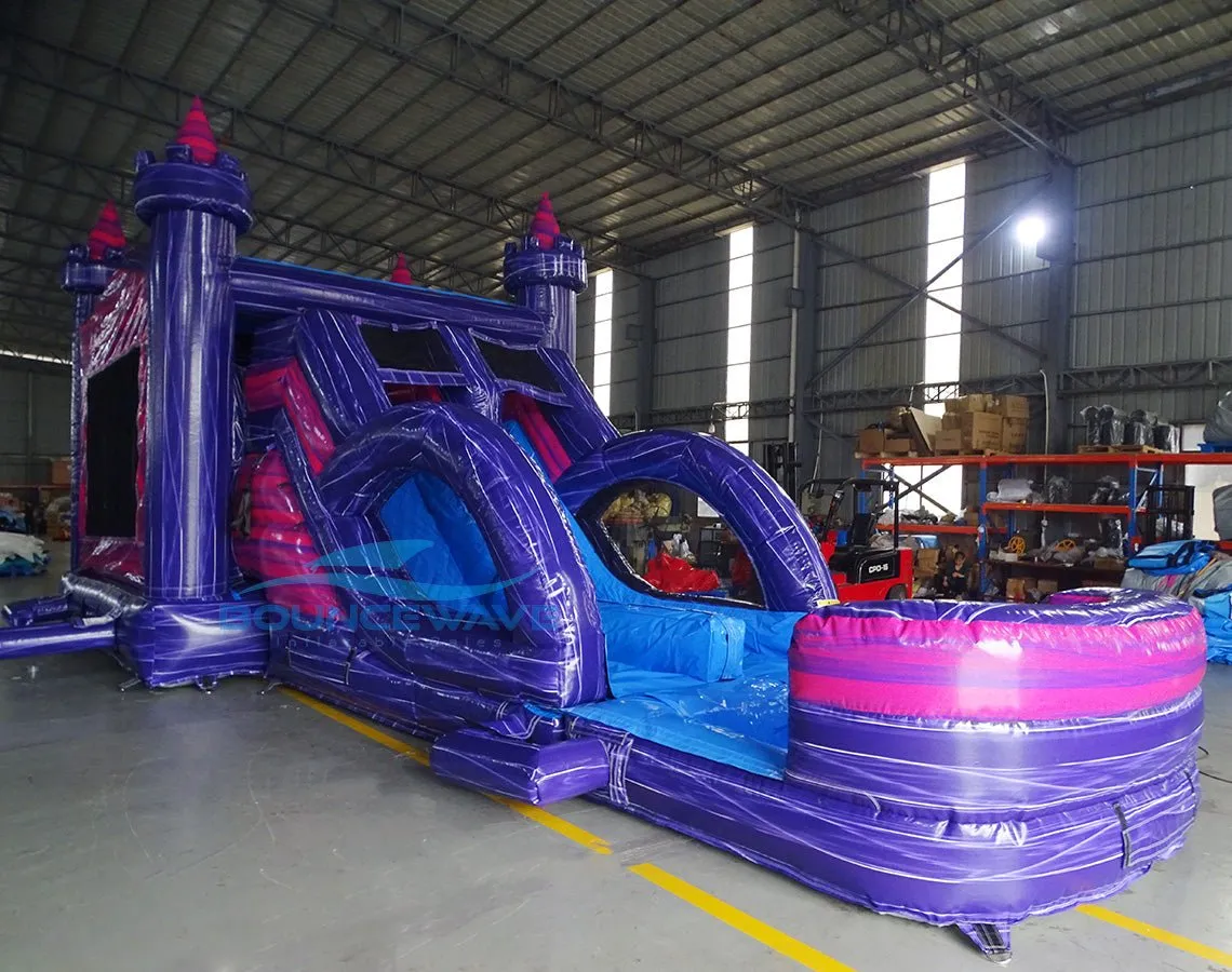 Euro Purple Palace Dual Lane Bounce House with Slide (Wet/Dry)