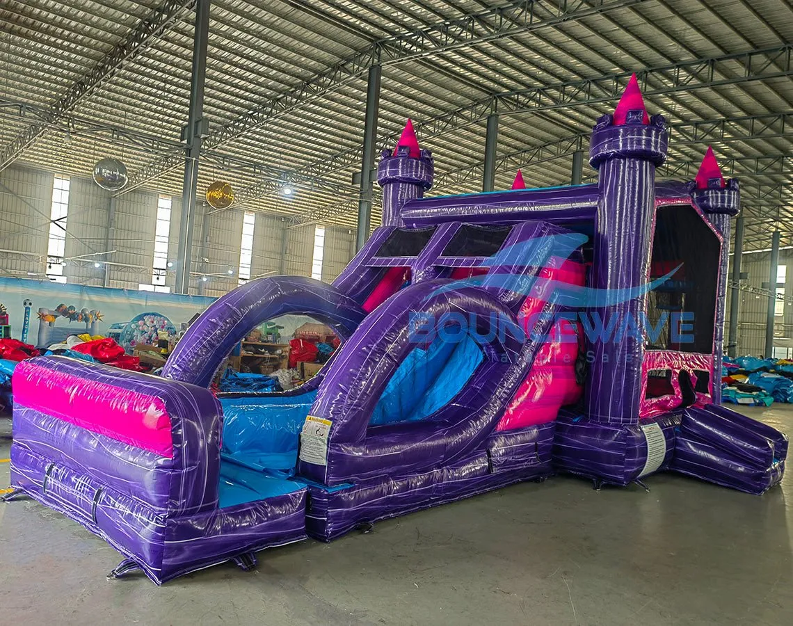 Euro Purple Palace Dual Lane Bounce House with Slide (Wet/Dry)