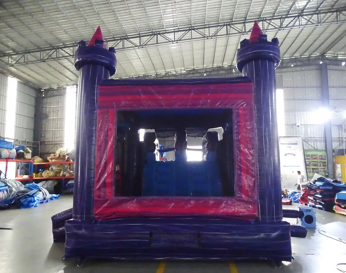 Euro Purple Palace Dual Lane Bounce House with Slide (Wet/Dry)