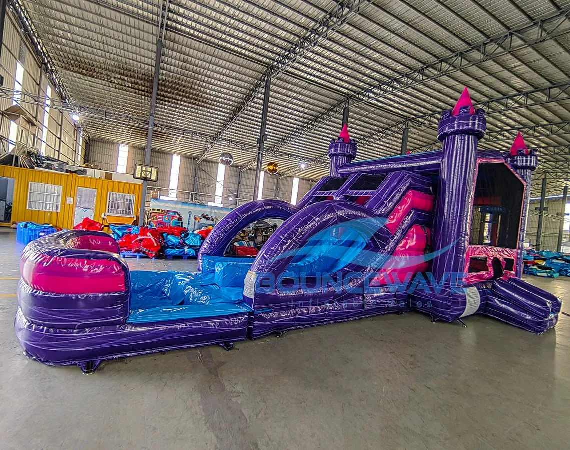 Euro Purple Palace Dual Lane Bounce House with Slide (Wet/Dry)