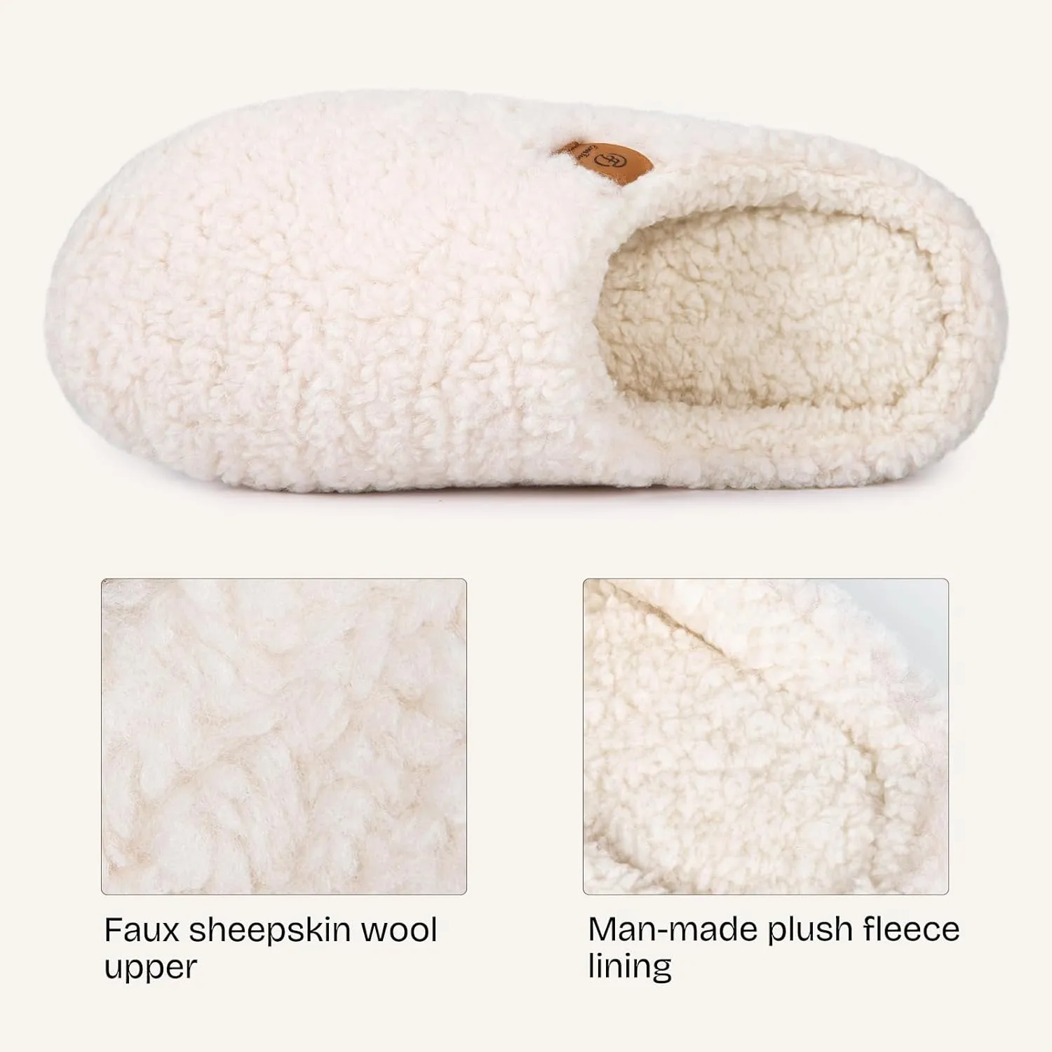 EverFoams Women's Fuzzy Slip-on Slippers Soft Comfy Memory Foam Indoor House Shoes