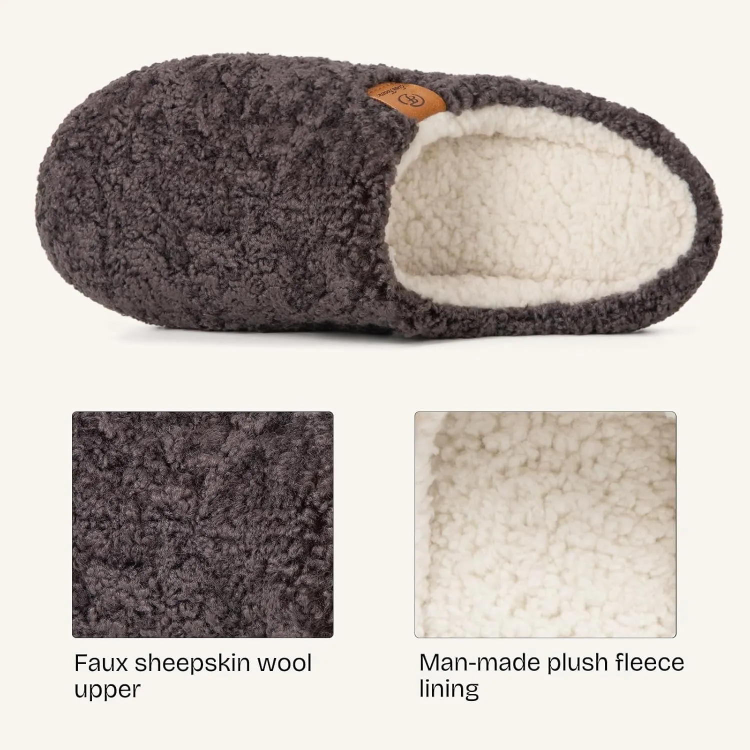 EverFoams Women's Fuzzy Slip-on Slippers Soft Comfy Memory Foam Indoor House Shoes