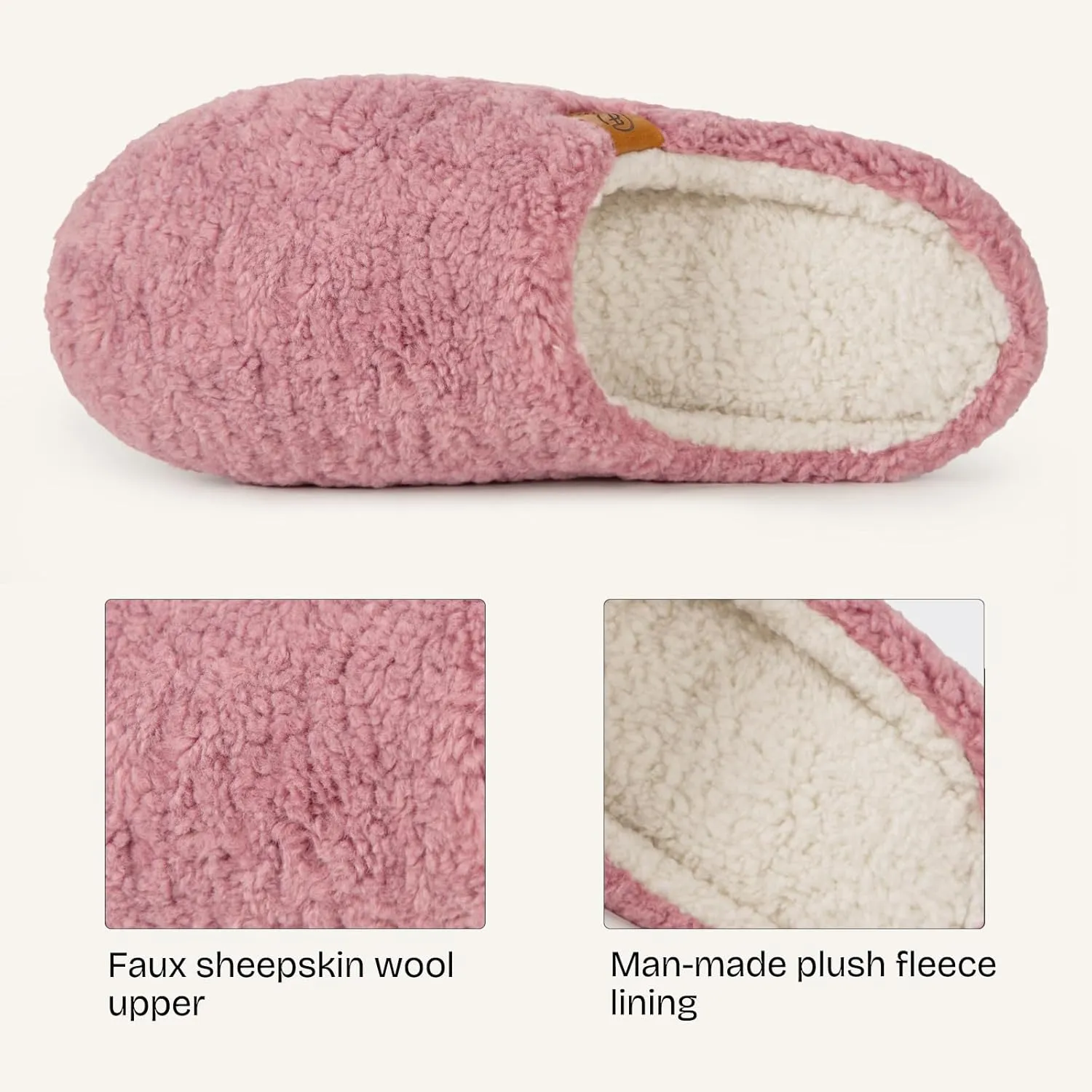 EverFoams Women's Fuzzy Slip-on Slippers Soft Comfy Memory Foam Indoor House Shoes