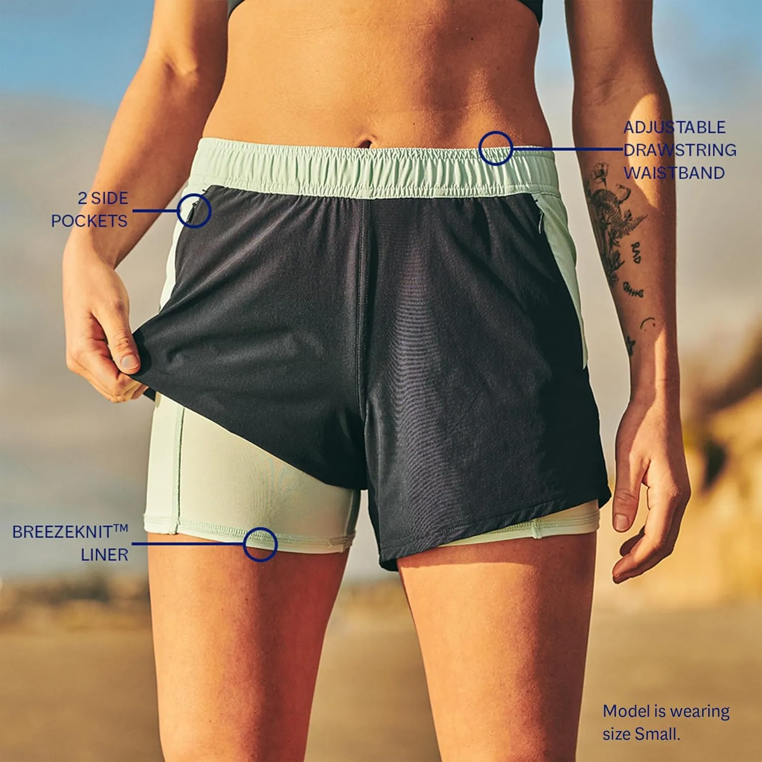 Fair Harbor The Corliss Short –– Women's Athletic Short, 5-Inch Inseam –– Quick Dry with Short Liner