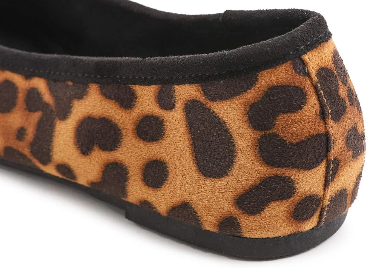 FEVERSOLE Women's Ultra Soft Colorful Memory Foam Cushioned Faux Suede Home Ballet Flats