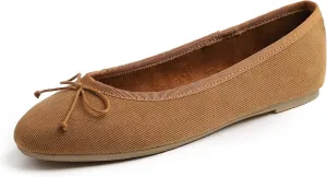 FEVERSOLE Women's Ultra Soft Colorful Memory Foam Cushioned Faux Suede Home Ballet Flats