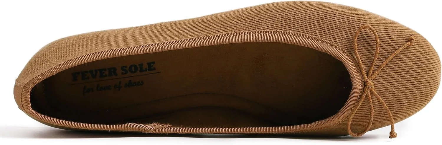 FEVERSOLE Women's Ultra Soft Colorful Memory Foam Cushioned Faux Suede Home Ballet Flats