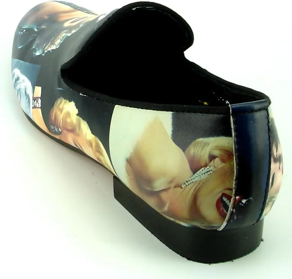 FI-7336-M Men's Marilyn Monroe Leather Print Slip on Loafer