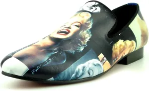 FI-7336-M Men's Marilyn Monroe Leather Print Slip on Loafer