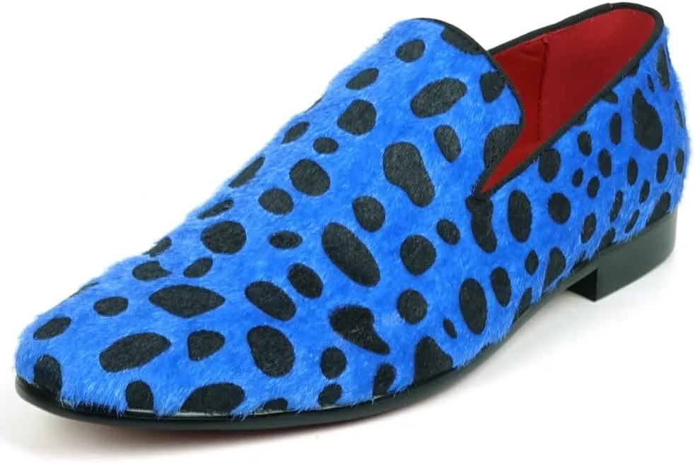 FI-7532 Leopard Print Pony Hair Slip on Loafer