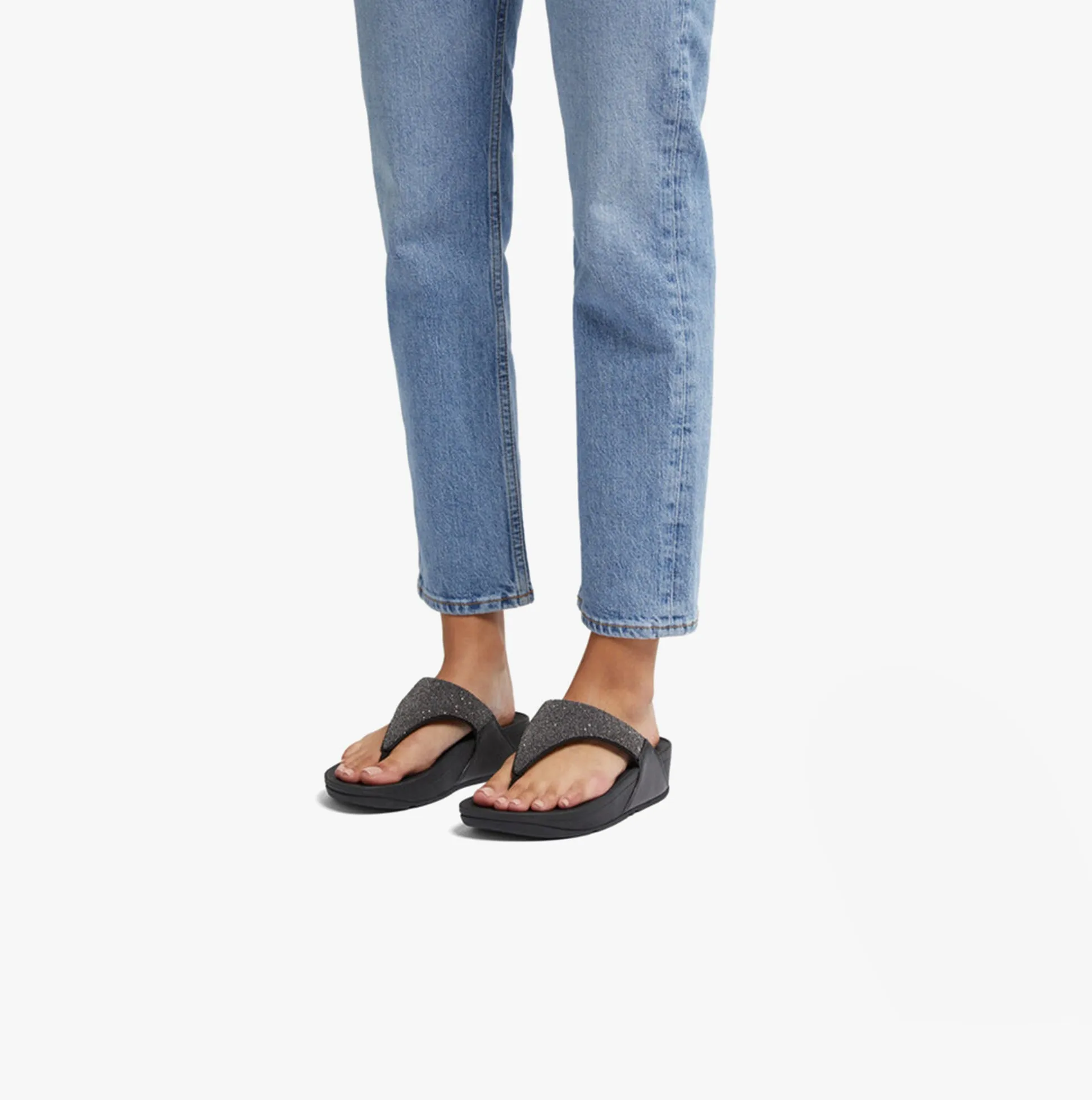 FitFlop LULU OPUL Womens Toe-Post Sandals All Black