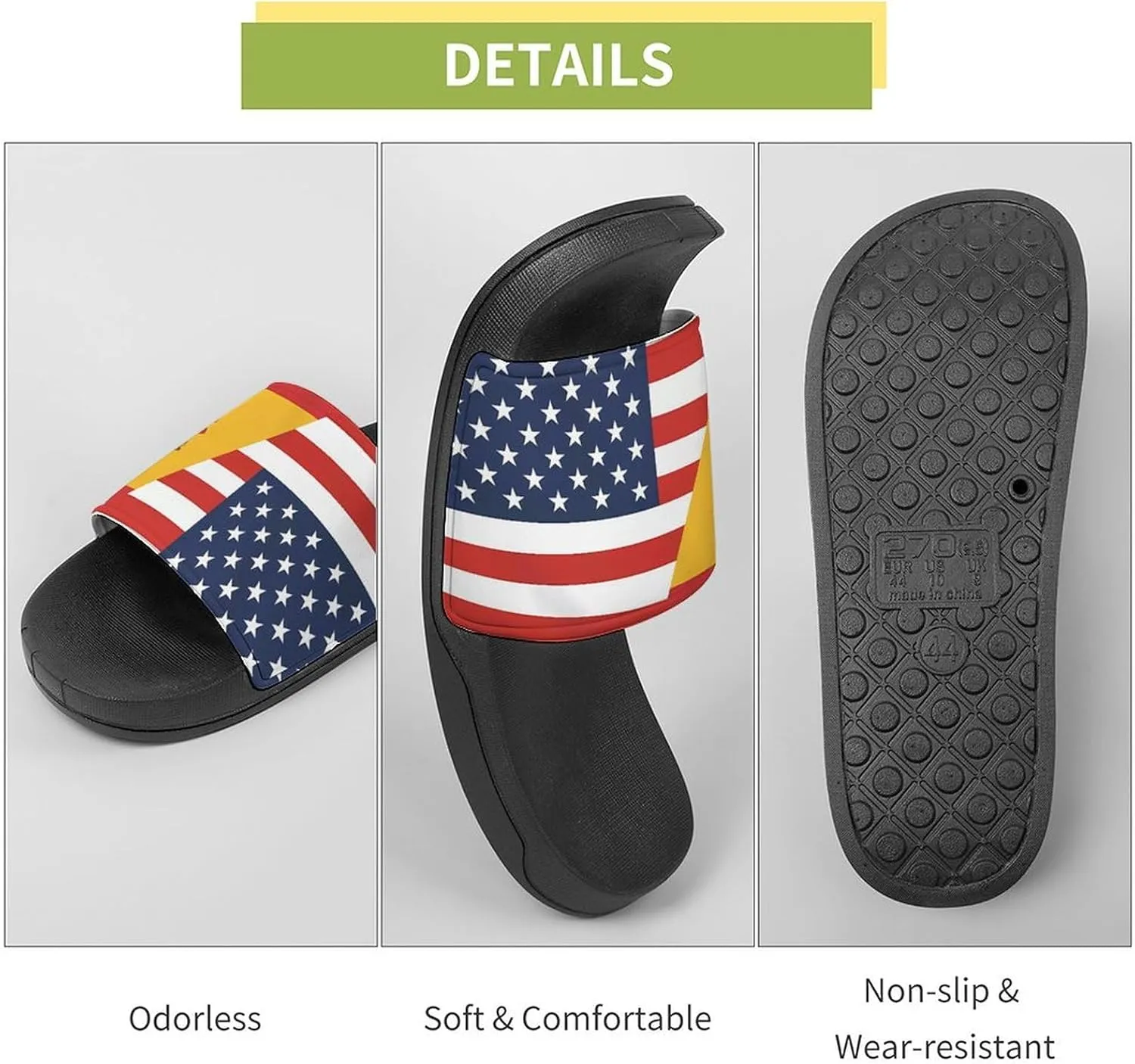 Flag of U.S. Spain Flag House Sandals Non-Slip Bathroom Slippers Beach Summer Shoes for Men Women