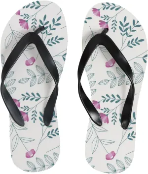 Flip Flops Floral Flowers Leaves Grey Slide Sandals Summer Beach Slippers Thong Sandal Casual Yoga Mat Flat Slides for Women Men