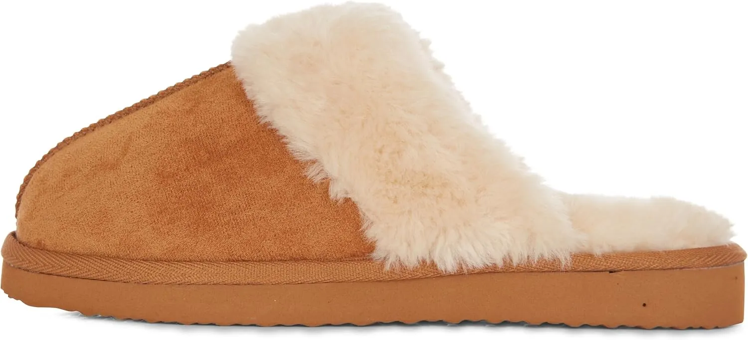 Floopi House Slippers for Women, Vegan Leather EVA Scuff Womens Slippers Cozy Memory Foam with Indoor & Outdoor Anti Skid Sole
