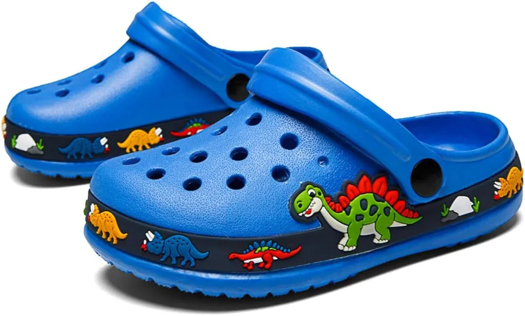 FolHaoth Little Kids Clogs Cute Cartoon Boys Girls Garden Clogs Toddlers Non-Slip Breathable Slides Sandals Children Lightweight Slip-on Beach Pool Shower Slippers