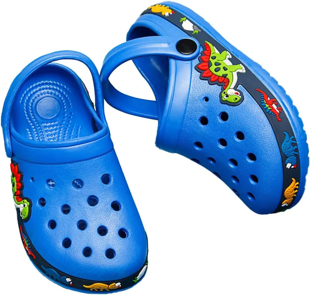 FolHaoth Little Kids Clogs Cute Cartoon Boys Girls Garden Clogs Toddlers Non-Slip Breathable Slides Sandals Children Lightweight Slip-on Beach Pool Shower Slippers