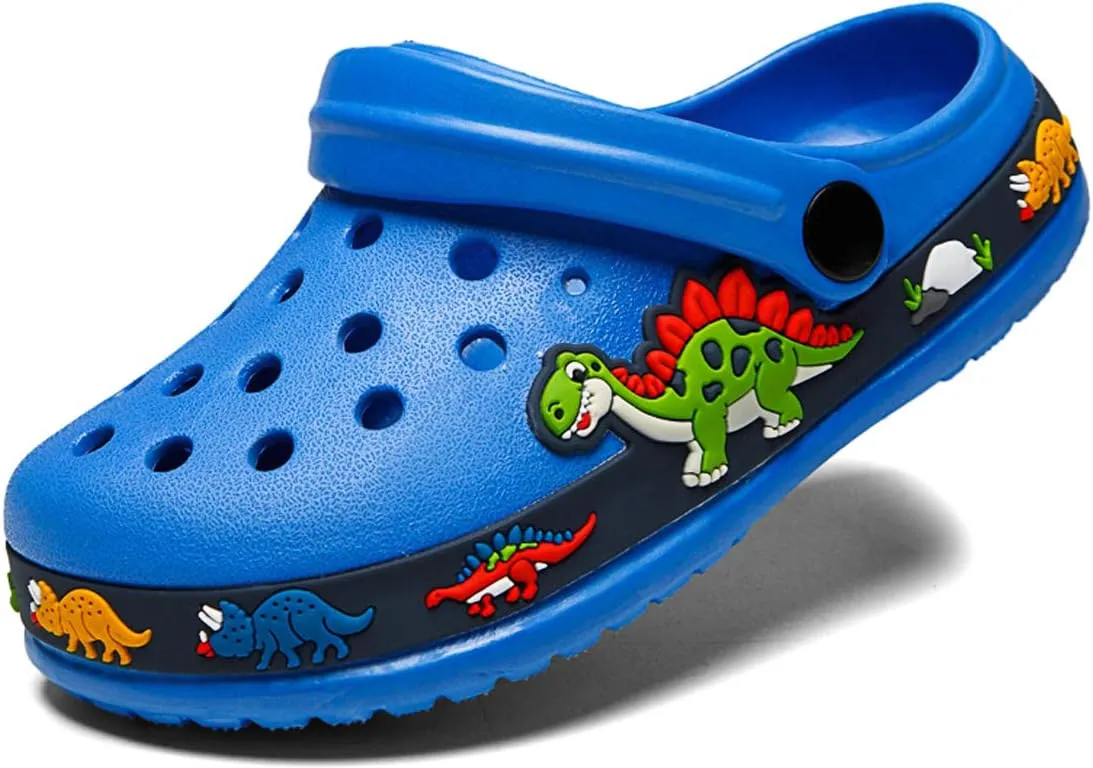 FolHaoth Little Kids Clogs Cute Cartoon Boys Girls Garden Clogs Toddlers Non-Slip Breathable Slides Sandals Children Lightweight Slip-on Beach Pool Shower Slippers