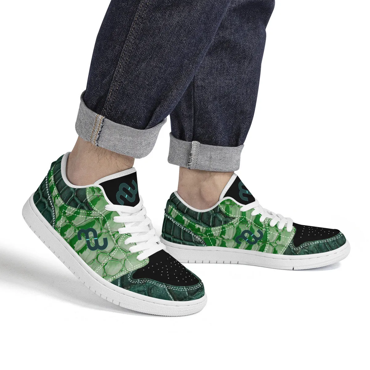 Fraud-free Low Money SF_S40 - Unisex White Sneakers Top alligator Bushae Skateboard Stable green