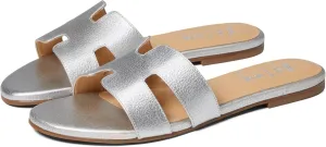 French Sole Alibi Sandal Silver Metallic Pebble 7.5 M