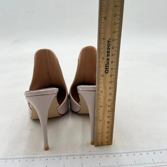 FSJ Beige Pointed Toe Slide Mule Sandal Slippers Stiletto High Heels Loafers