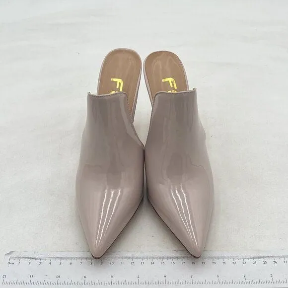 FSJ Beige Pointed Toe Slide Mule Sandal Slippers Stiletto High Heels Loafers