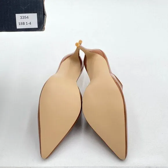 FSJ Brown Pointed Toe Slide Mule Sandal Slipper High Heels Loafers Shoes